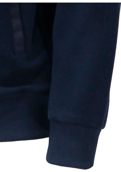 Erkek Standart Fit Kol Cepli Fermuarlı Lacivert Sweatshirt fiyatları