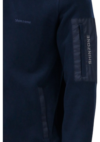 Erkek Standart Fit Kol Cepli Fermuarlı Lacivert Sweatshirt modelleri