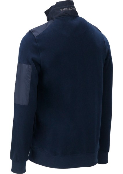 Erkek Standart Fit Kol Cepli Fermuarlı Lacivert Sweatshirt fırsatları