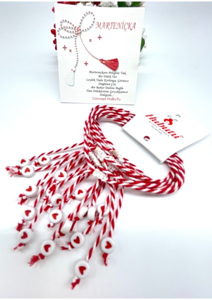 10’lu Kalpli Yılbaşı Hediyelik Kartlı Jelatinli Marteniçka Bilekliği Seti