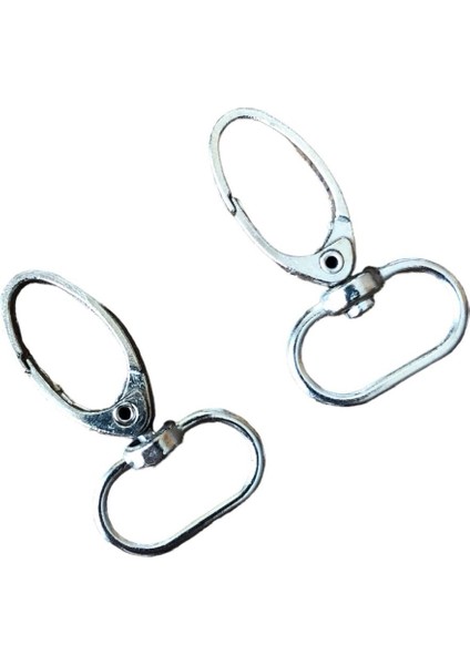 2 cm 2 Adet Çanta Kanca/makrome Anahtarlık (Gümüş Renk)