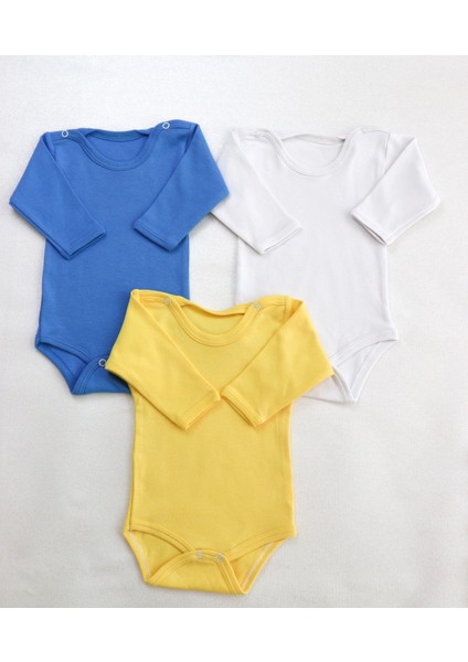 Kız-Erkek () 3'lü Paket Bebek Pamuklu Uzun Kollu Basic Cıtcıtli Body-Zıbın fiyatları