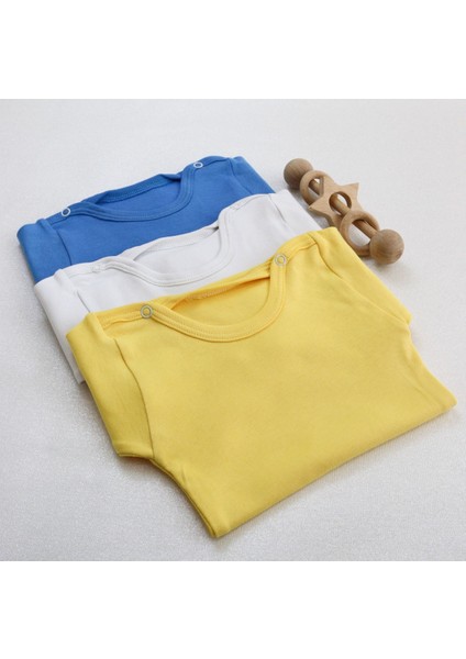 Kız-Erkek () 3'lü Paket Bebek Pamuklu Uzun Kollu Basic Cıtcıtli Body-Zıbın fırsatları