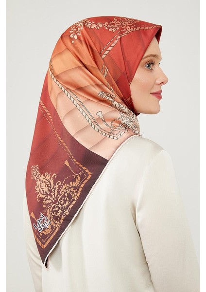 Kırmızı Renk Geçişli Trend Twill Eşarp