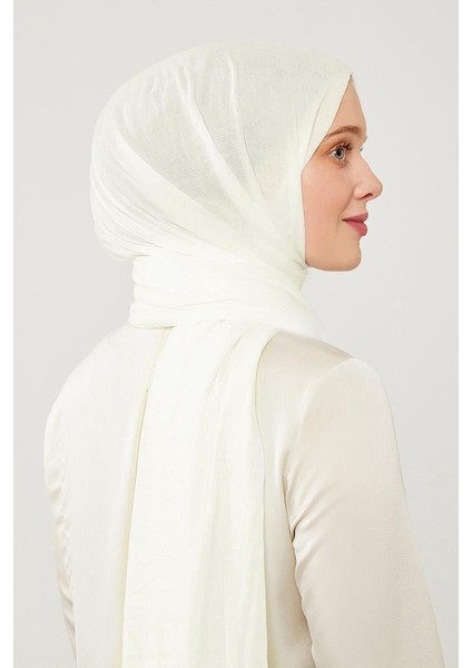 Beyaz Buruşuk Kumaş Hawai Şal