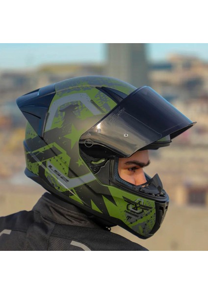 Rapid 2 Thunder Birs Race Full Face Motosiklet Kaskı Yarış Spoilerlu Şeffaf + Siyah Vizörlülü fırsatları