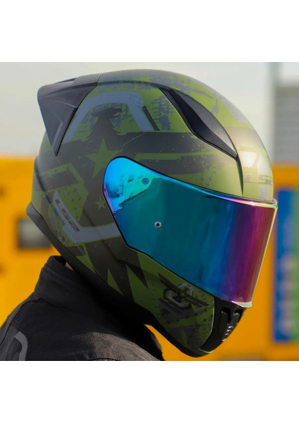 Rapid 2 Thunder Birs Race Full Face Motosiklet Kaskı Yarış Spoilerlu Şeffaf + Gökkuşağı Vizörlülü modelleri