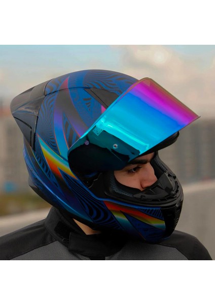 Rapid 2 Optik Race Full Face Motosiklet Kaskı Yarış Spoilerlu Şeffaf + Gökkuşağı Vizörlülü indirimleri