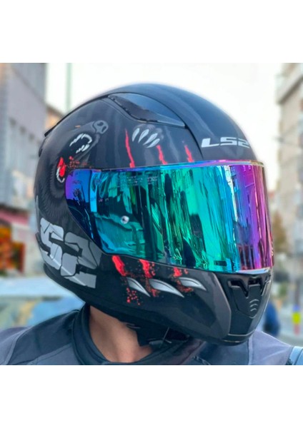 Rapid 2 Clawn Full Face Motosiklet Kaskı Şeffaf + Gökkuşağı Vizörlü fiyatları
