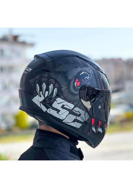 Rapid 2 Clawn Full Face Motosiklet Kaskı Siyah Vizörlü modelleri