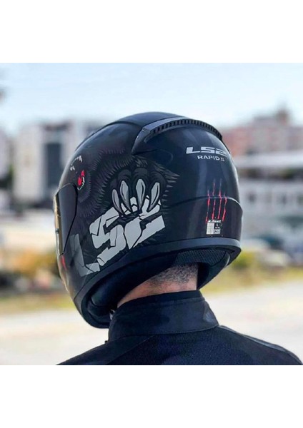 Rapid 2 Clawn Full Face Motosiklet Kaskı Siyah Vizörlü indirimleri