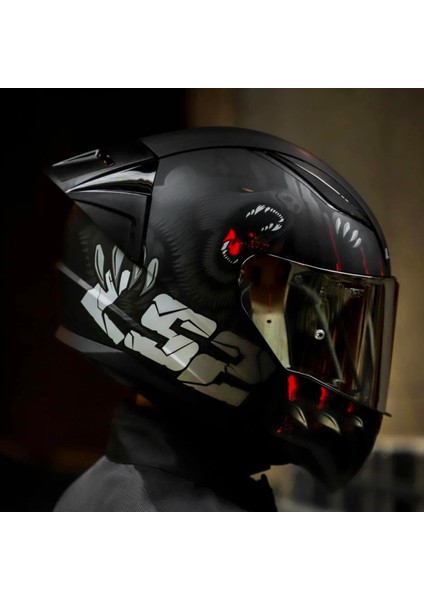 Rapid 2 Clawn Race Full Face Motosiklet Kaskı Yarış Spoiler + Şeffaf + Siyah Vizörlü fırsatları