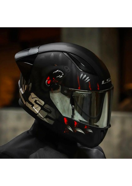 Rapid 2 Clawn Race Full Face Motosiklet Kaskı Yarış Spoiler + Şeffaf + Siyah Vizörlü indirimleri