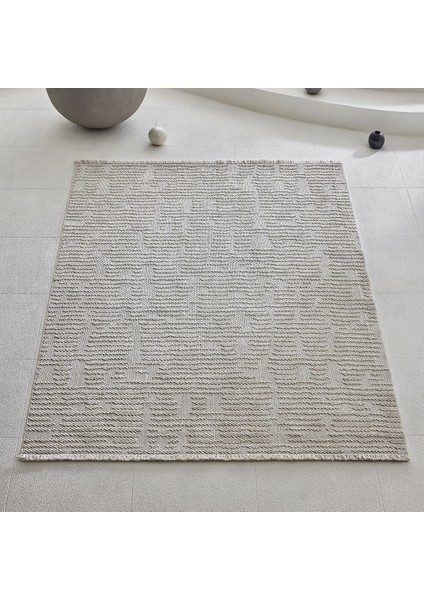 Verla Code Modern Tasarım Özel Dokuma Halı - Beyaz