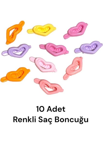 Renkli 10 Adet Saç Boncuğu, Saç Süsü, Renkli Klipsi Toka