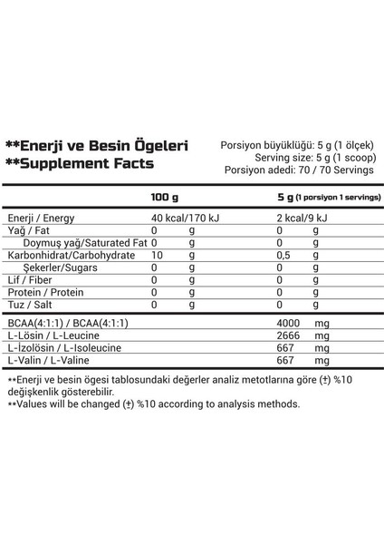 Onyx BCAA 4.1.1 350 Gr Karpuzlu