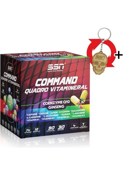 Ssn Command Quadro Vitamineral Coenzym Q10 Ginseng C Vitamini Multivitamin 90 Kapsül