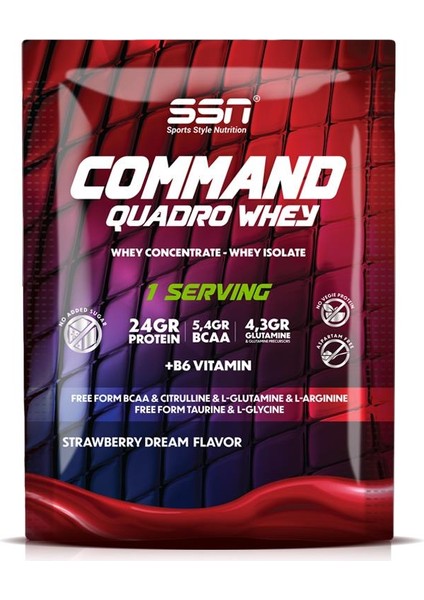 SSN Sports Style Nutrition Ssn Command Quadro Whey Tek Sachet Çilek