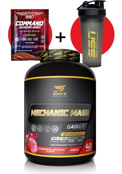 Onyx Mechanic Mass Karbonhidrat 4000 gr Çilek