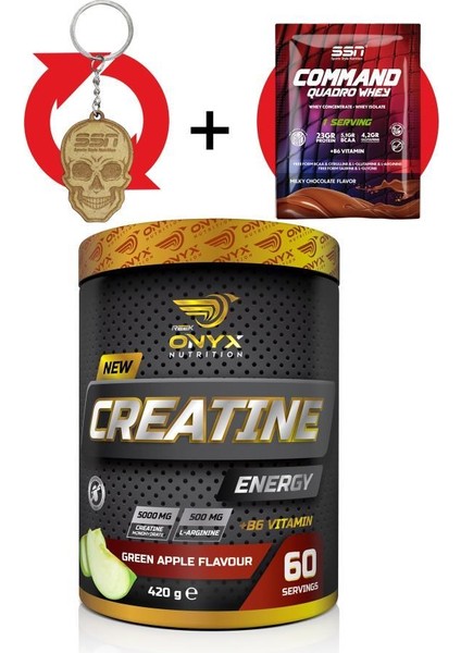 Onyx Nutrition Creatine Energy 420 gr Yeşil Elma