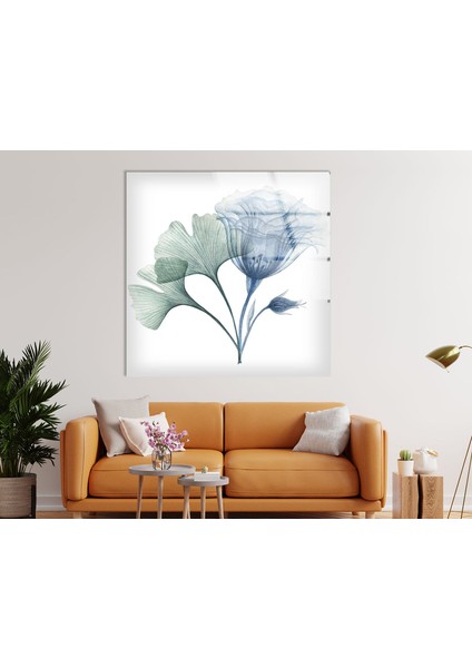 Mavi Çiçek Temperli Cam Duvar Tablosu indirimleri