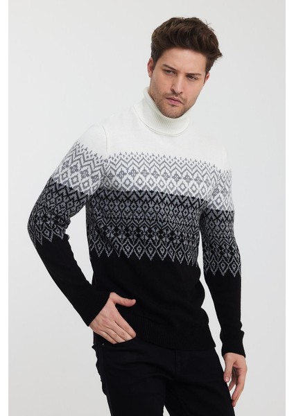 Desenli Balıkçı Yaka Triko KAZAK(E23-6713) fiyatları