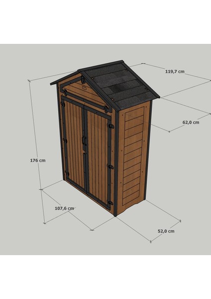 Ahşap Bahçe Depolama Dolabı 850 Lt