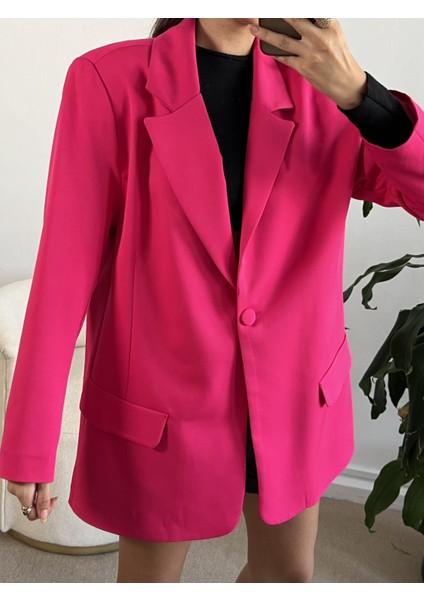 Fuşya Oversize Blazer Ceket 24022