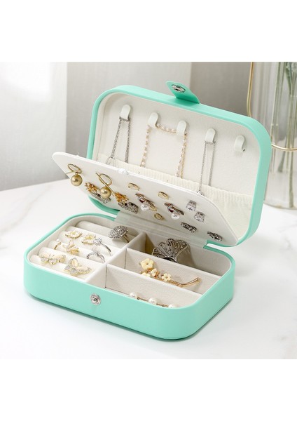 Dikdörtgen Takı Kutusu 3 Bölmeli Mücevher Düzenleyici Yüzük Küpe Kolye Seyahat Organizeri