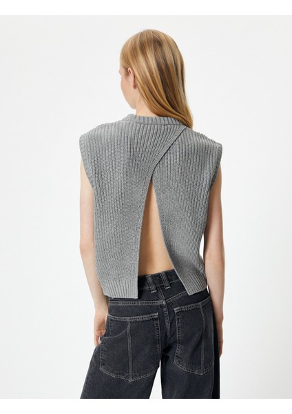 Örgü Süveter Bisiklet Yaka Kolsuz fırsatları