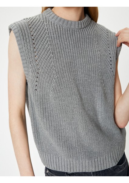 Örgü Süveter Bisiklet Yaka Kolsuz indirimleri