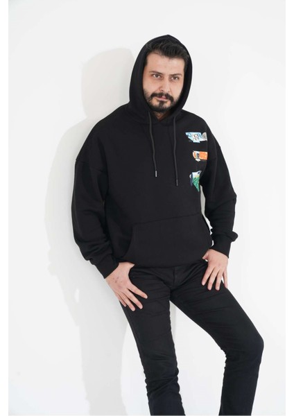 Sweatshirt Erkek Kadın Unisex Kapüşonlu Sırt Baskılı Kanguru Cep Sweat Twılls