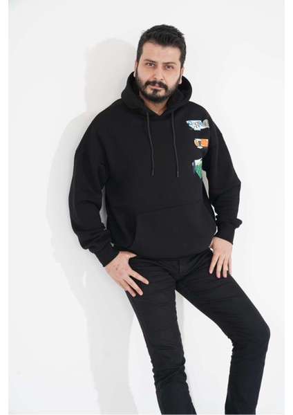 Sweatshirt Erkek Kadın Unisex Kapüşonlu Sırt Baskılı Kanguru Cep Sweat Twılls