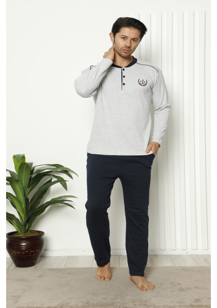 Erkek Uzun Kollu Kışlık Cepli Büyük Beden Pijama Takımı 1641