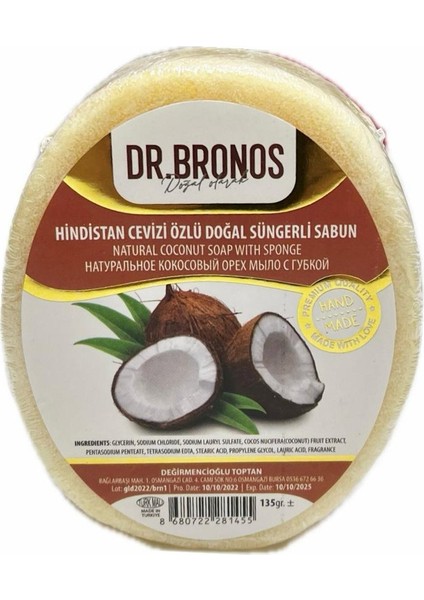 Dr.Bronos Hindistan Cevizi Özlü Doğal Süngerli Sabun 135 Gr.