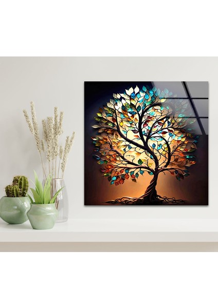 Hayat Ağacı Temperli Cam Duvar Tablosu modelleri