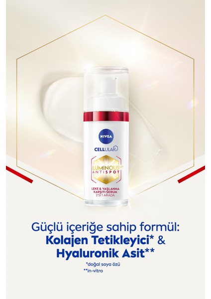 LUMINOUS630 Leke ve Yaşlanma Karşıtı Serum 30 Ml, Asit ve Kolajen Tetikleyici