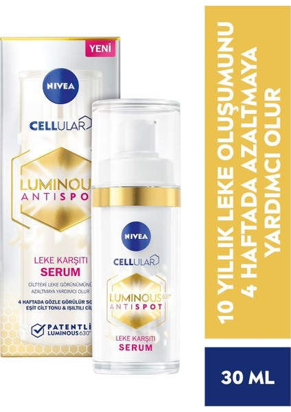 LUMINOUS630 Leke Karşıtı Serum 30 ml + Cellular Filler Kağıt Yüz Maskesi 1 Adet + Masaj Seti fiyatları