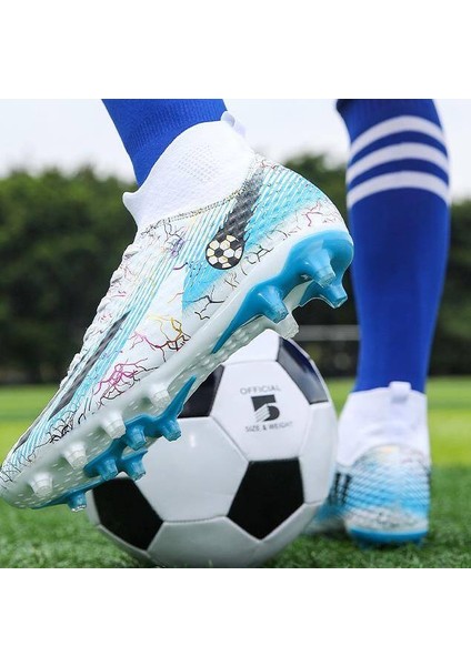 Yüksek Top Erkek Futbol Ayakkabısı Çim Antrenman Kramponları Krampon Çocuk -Argent-40 (Yurt Dışından) fiyatları