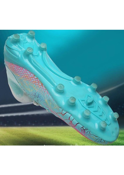 Yüksek Top Erkek Futbol Ayakkabısı Çim Antrenman Kramponları Krampon Çocuk -Beyaz-32 (Yurt Dışından)