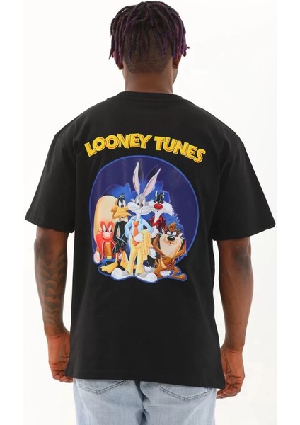 Erkek Baskılı Bisiklet Yaka T-Shirt 20/1 Penye - Siyah fırsatları