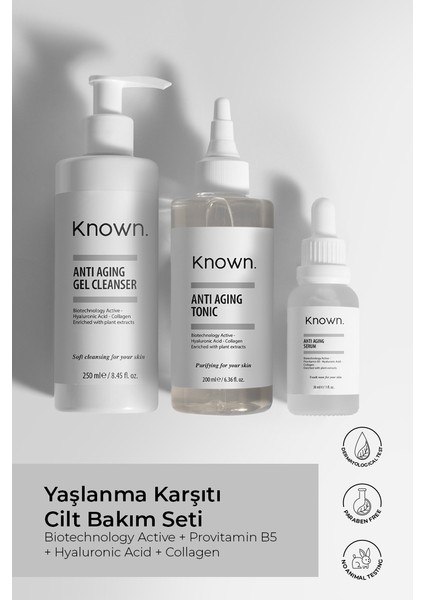 Known Yaşlanma Karşıtı Set ( Biotechnology Active & Hyaluronic Acid & Collagen )