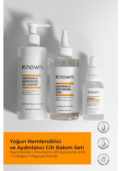 Known Yoğun Nemlendirici Ve Aydınlatıcı Set ( Ascorbic Acid & Hyaluronic Acid & Collagen )