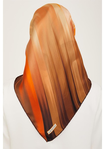 Soyut Desenli Twill İpek Eşarp 24Ya9131 52 50