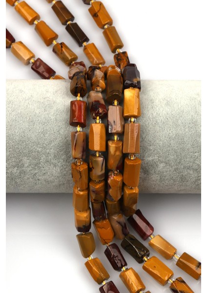 Mookait Jasper Doğal Taş Dizi Boru Kesim