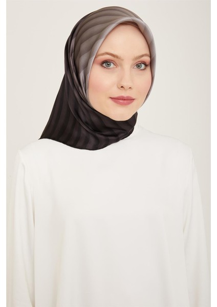 Klasik Desenli Twill İpek Eşarp 24Ya9150 4 88
