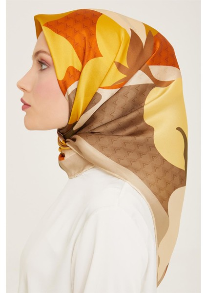 Çiçek Desenli Twill İpek Eşarp 24Ya9119 14 07 modelleri