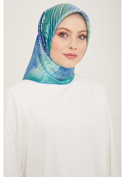 Soyut Desenli Twill İpek Eşarp 24Ya9143 7 54