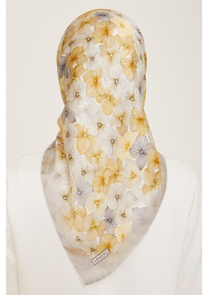 Çiçek Desenli Twill İpek Eşarp 24Ya9108 83 34 fırsatları