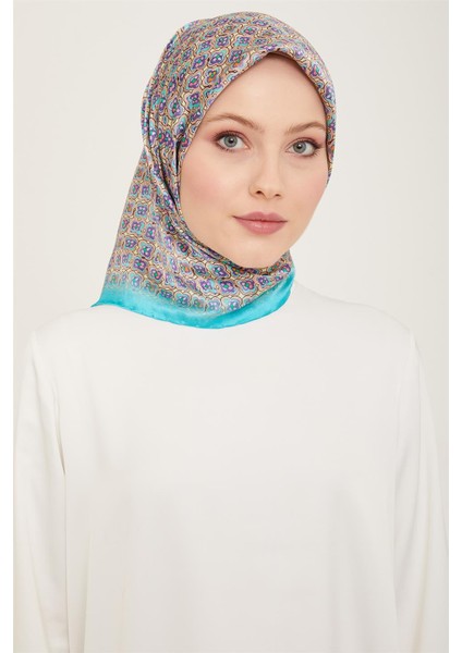 Klasik Desenli Twill İpek Eşarp 24Ya9134 67 36